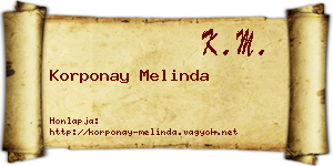 Korponay Melinda névjegykártya