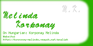 melinda korponay business card